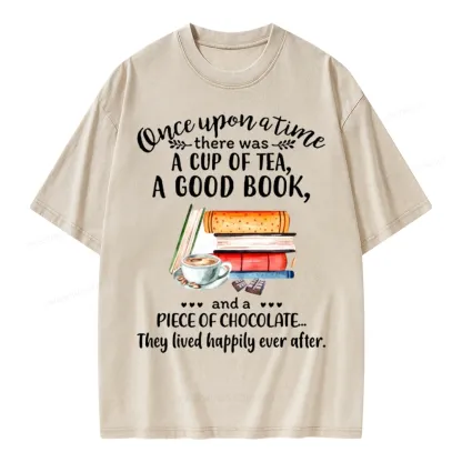 Pagewings Books And Chocolate Unisex Washed T-shirt