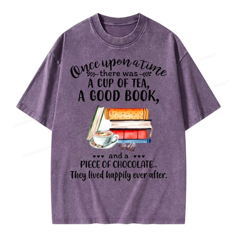 Pagewings Books And Chocolate Unisex Washed T-shirt