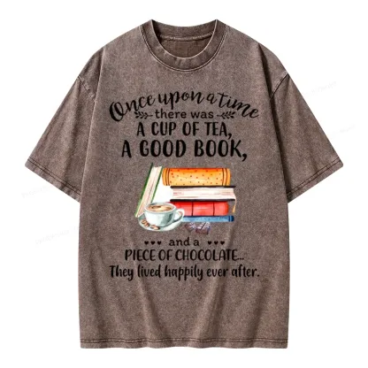 Pagewings Books And Chocolate Unisex Washed T-shirt