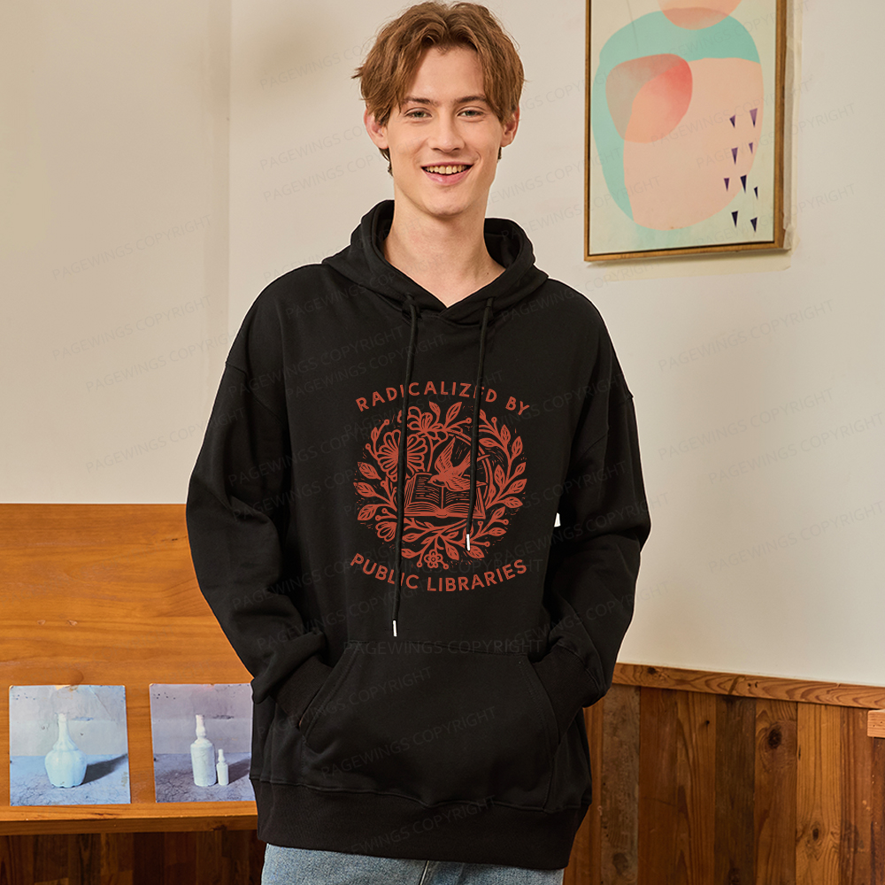 Pagewings Radicalized By Public Libraries Unisex Classic Hoodie
