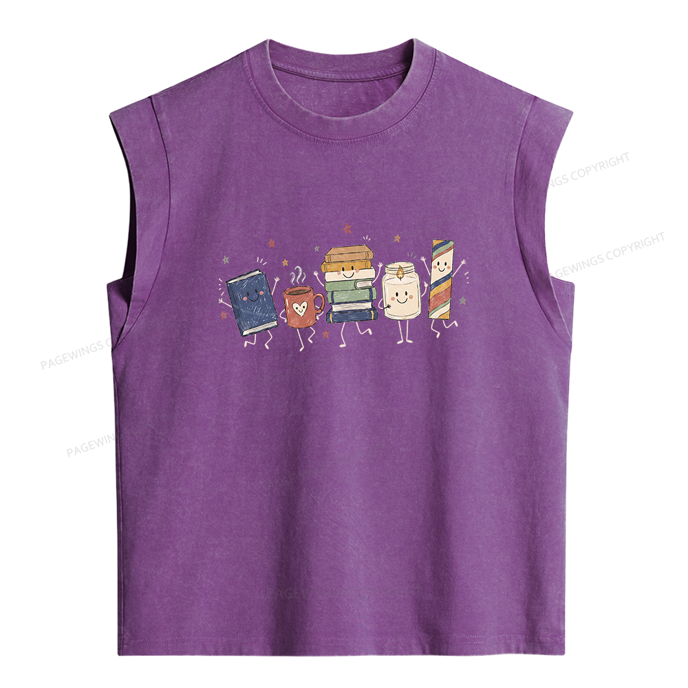 Pagewing Book Lover Librarian Women's Washed Tank Top