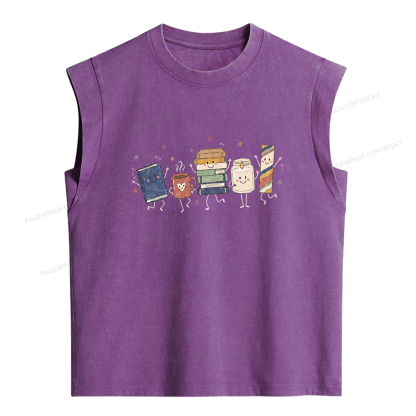 Pagewing Book Lover Librarian Women's Washed Tank Top