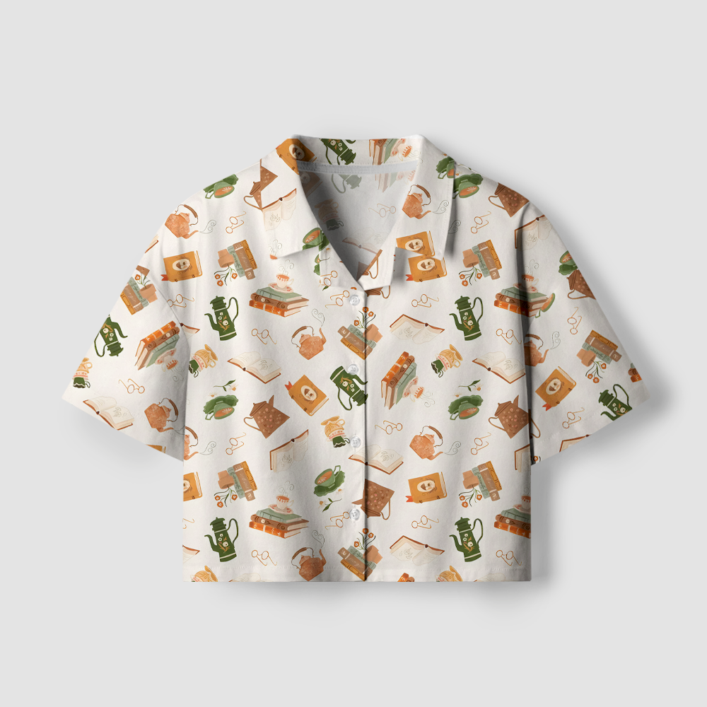 Pagewings Book Lover Women's Camp Shirt