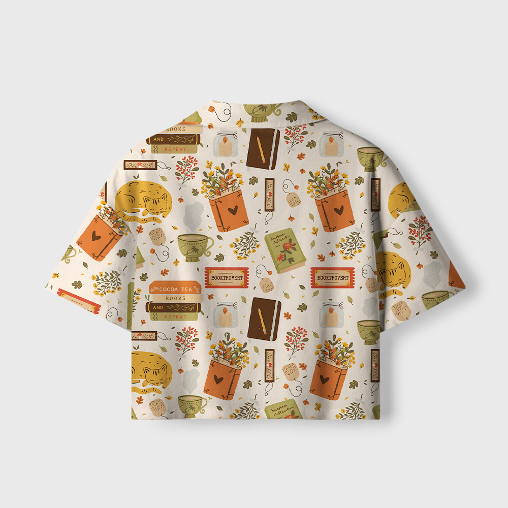 Pagewings Booktrovert Women's Camp Shirt