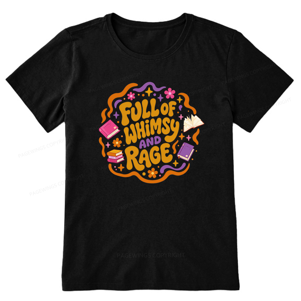Pagewing Full Of Whimsy And Rage Bookish Unisex Classic T-shirt