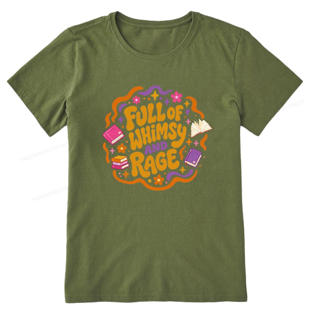 Pagewing Full Of Whimsy And Rage Bookish Unisex Classic T-shirt