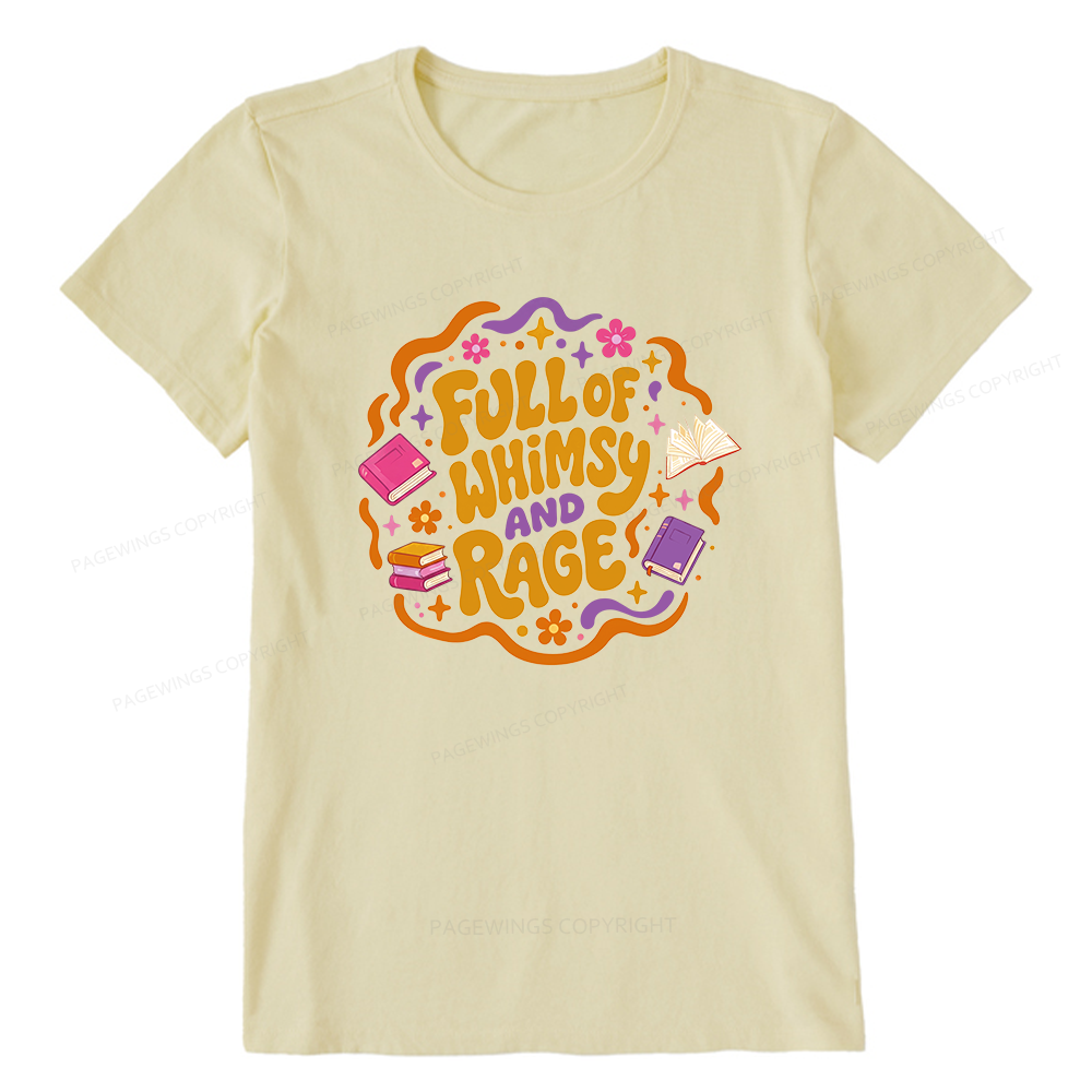 Pagewing Full Of Whimsy And Rage Bookish Unisex Classic T-shirt