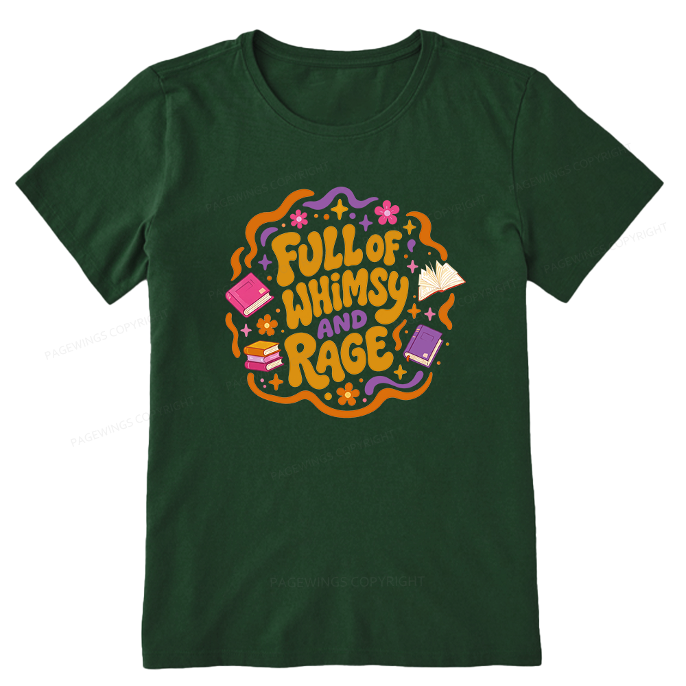 Pagewing Full Of Whimsy And Rage Bookish Unisex Classic T-shirt