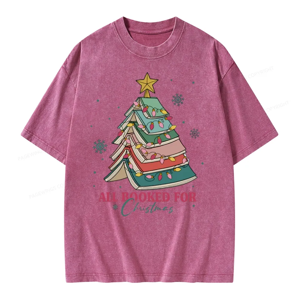 Pagewings All Booked For Christmas Unisex Washed T-shirt