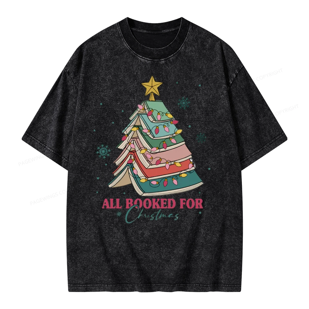 Pagewings All Booked For Christmas Unisex Washed T-shirt