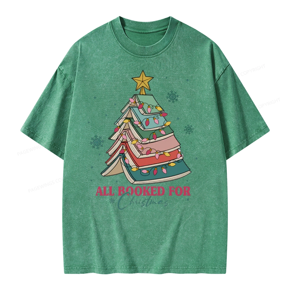 Pagewings All Booked For Christmas Unisex Washed T-shirt