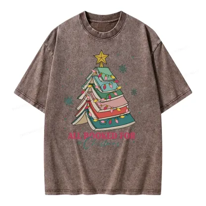 Pagewings All Booked For Christmas Unisex Washed T-shirt