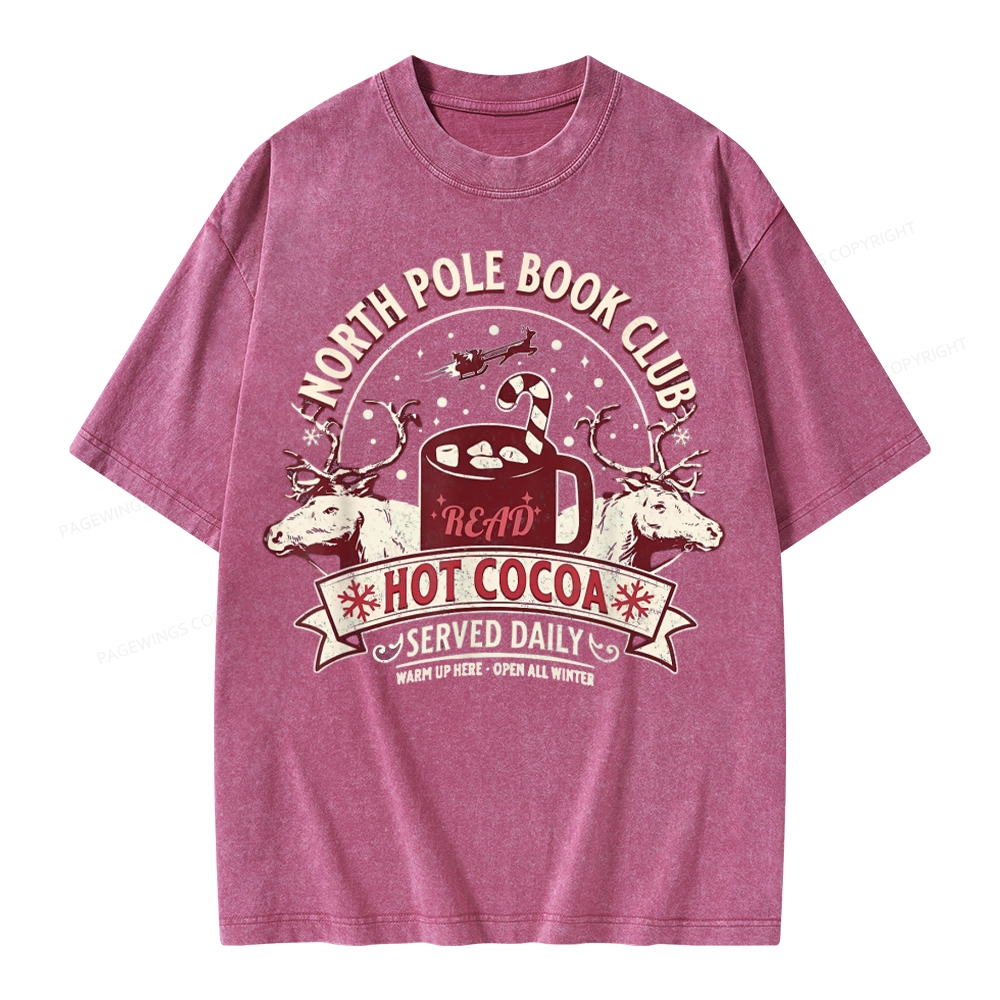 Pagewings North Pole Book Club Unisex Washed T-shirt