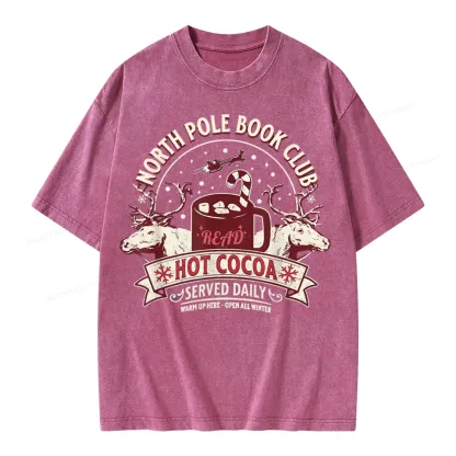 Pagewings North Pole Book Club Unisex Washed T-shirt