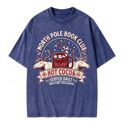 Pagewings North Pole Book Club Unisex Washed T-shirt