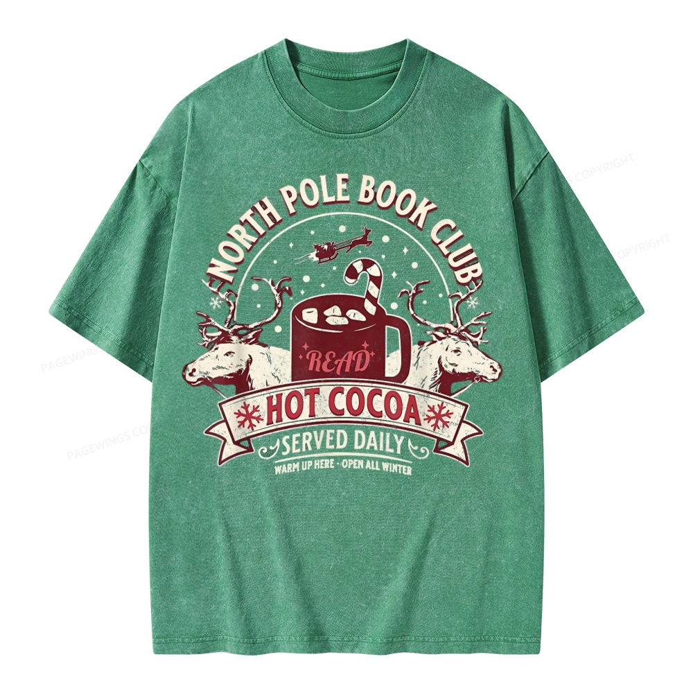 Pagewings North Pole Book Club Unisex Washed T-shirt