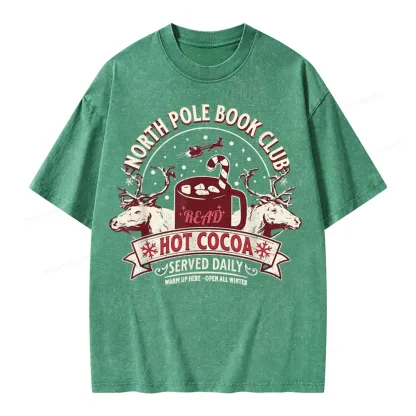 Pagewings North Pole Book Club Unisex Washed T-shirt