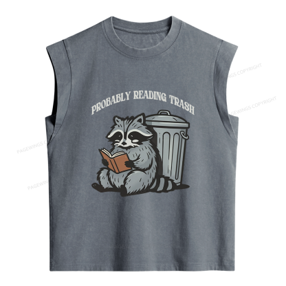Pagewing Probably Reading Trash Women's Washed Tank Top