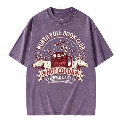 Pagewings North Pole Book Club Unisex Washed T-shirt