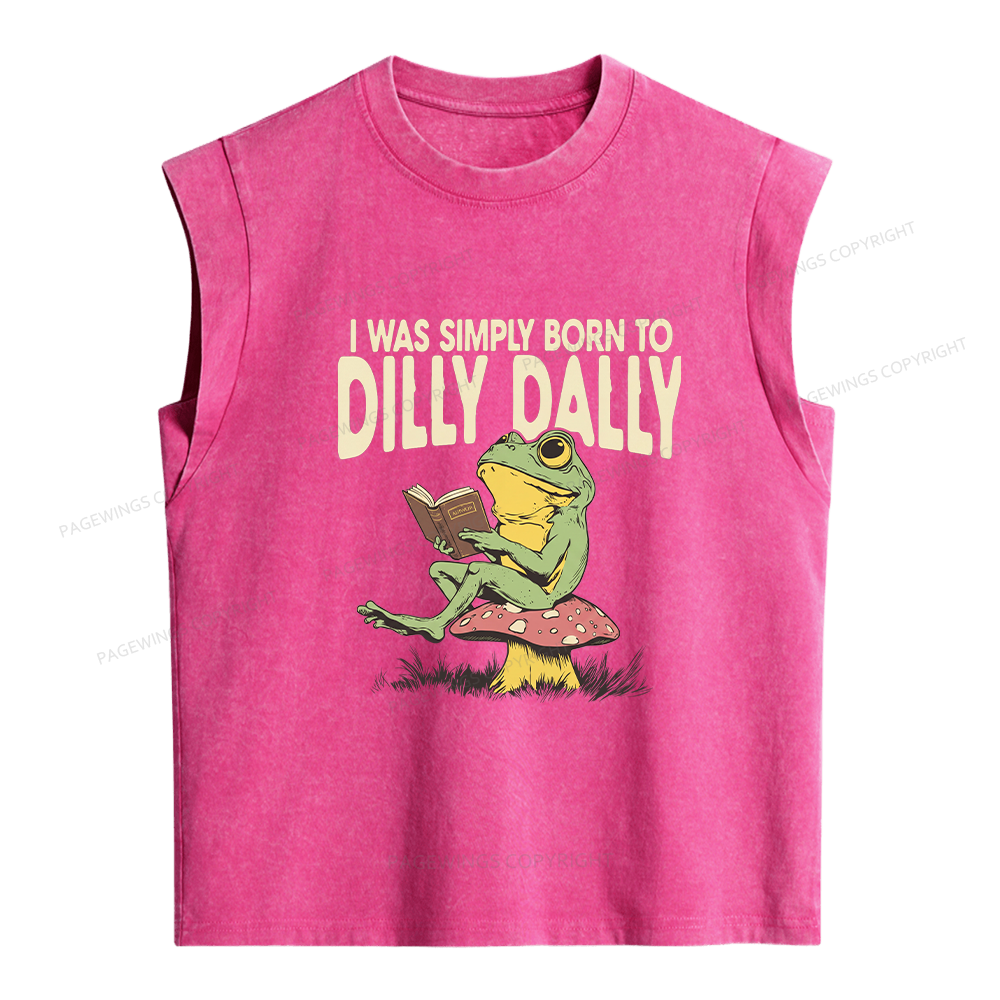 Pagewing Born to Dilly Dally Women's Washed Tank Top
