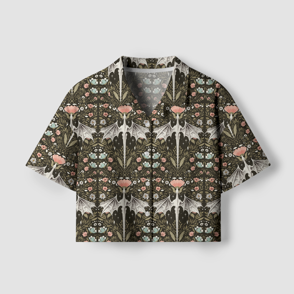 Pagewings Fantasy Books Dragons Women's Camp Shirt