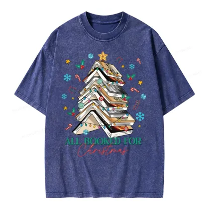 Pagewings All Booked For Christmas Unisex Washed T-shirt