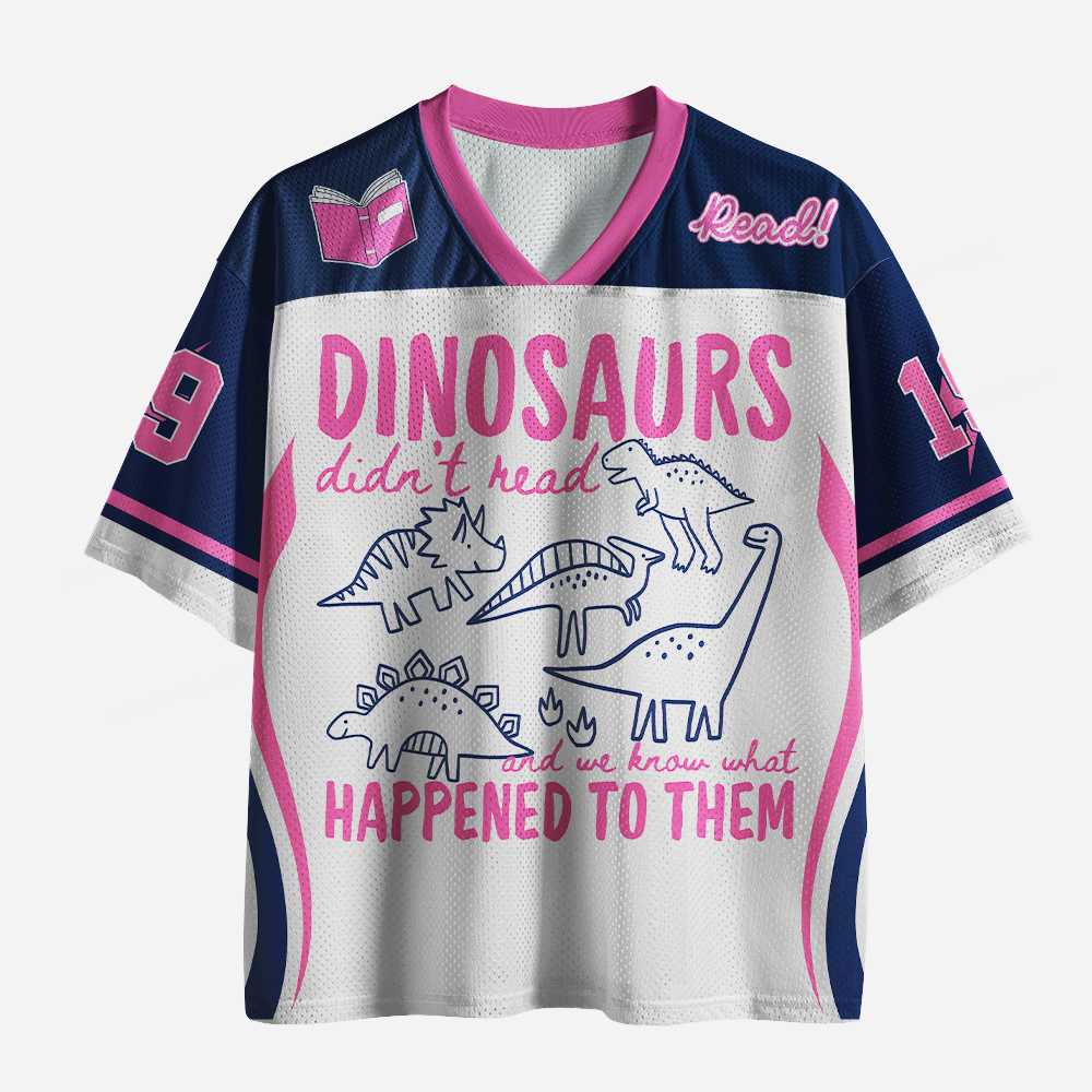Pagewings Dinosaurs Didn’t Read Unisex Mesh Jersey