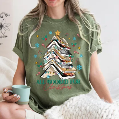 Pagewings All Booked For Christmas Unisex Washed T-shirt