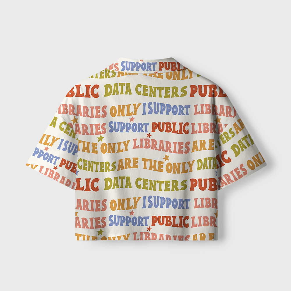 Pagewings I Support Public Libraries Women's Camp Shirt