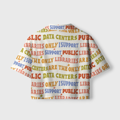 Pagewings I Support Public Libraries Women's Camp Shirt