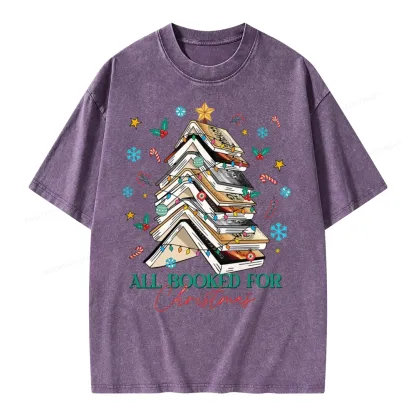 Pagewings All Booked For Christmas Unisex Washed T-shirt