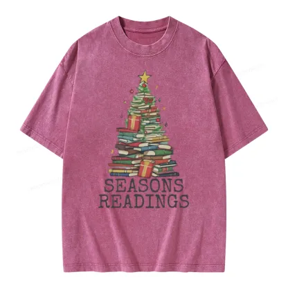 Pagewings Seasons Readings Unisex Washed T-shirt