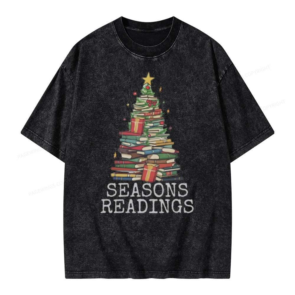 Pagewings Seasons Readings Unisex Washed T-shirt