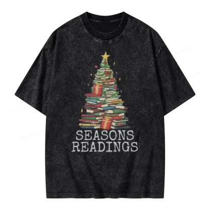 Pagewings Seasons Readings Unisex Washed T-shirt