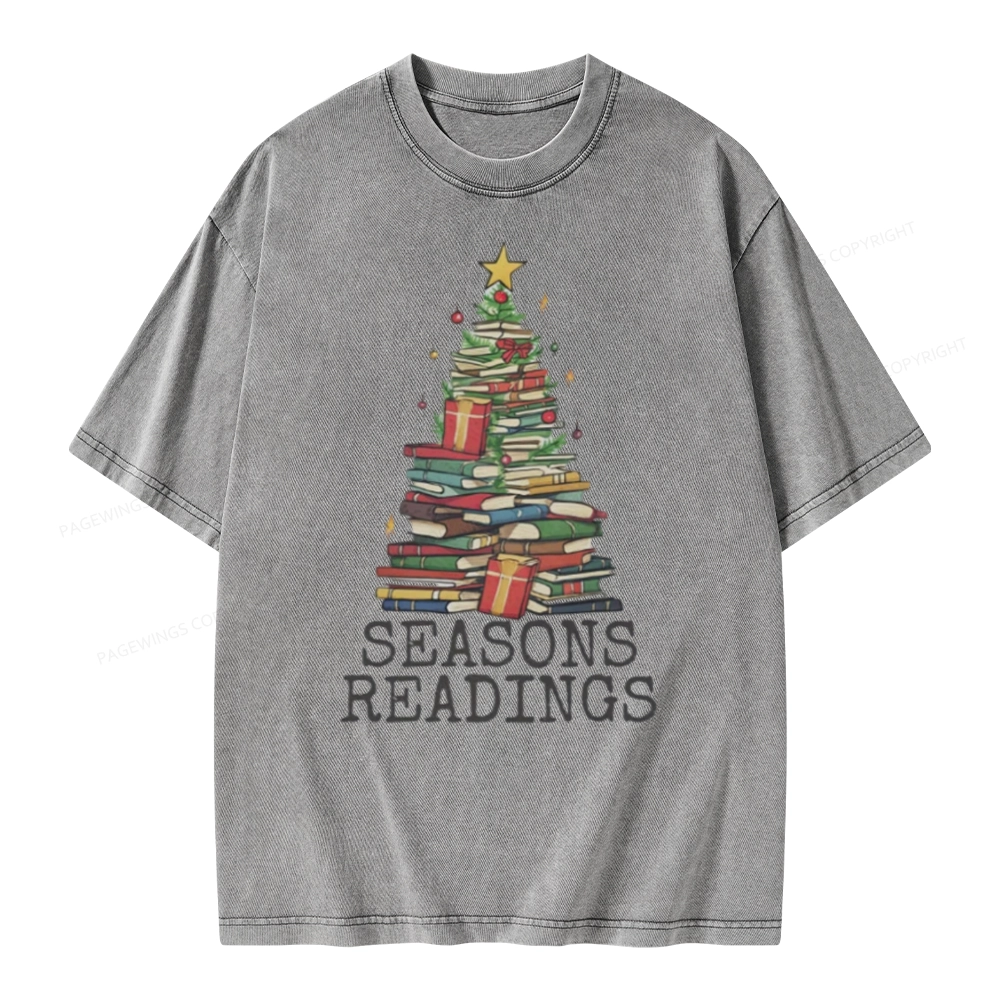 Pagewings Seasons Readings Unisex Washed T-shirt