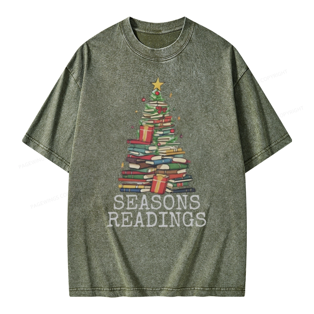 Pagewings Seasons Readings Unisex Washed T-shirt