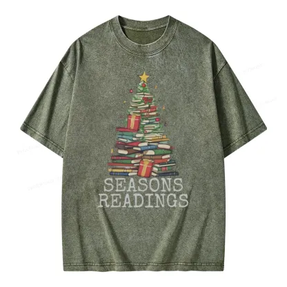 Pagewings Seasons Readings Unisex Washed T-shirt