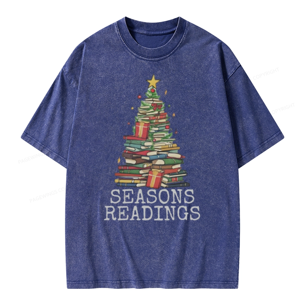 Pagewings Seasons Readings Unisex Washed T-shirt
