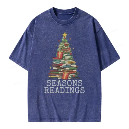 Pagewings Seasons Readings Unisex Washed T-shirt