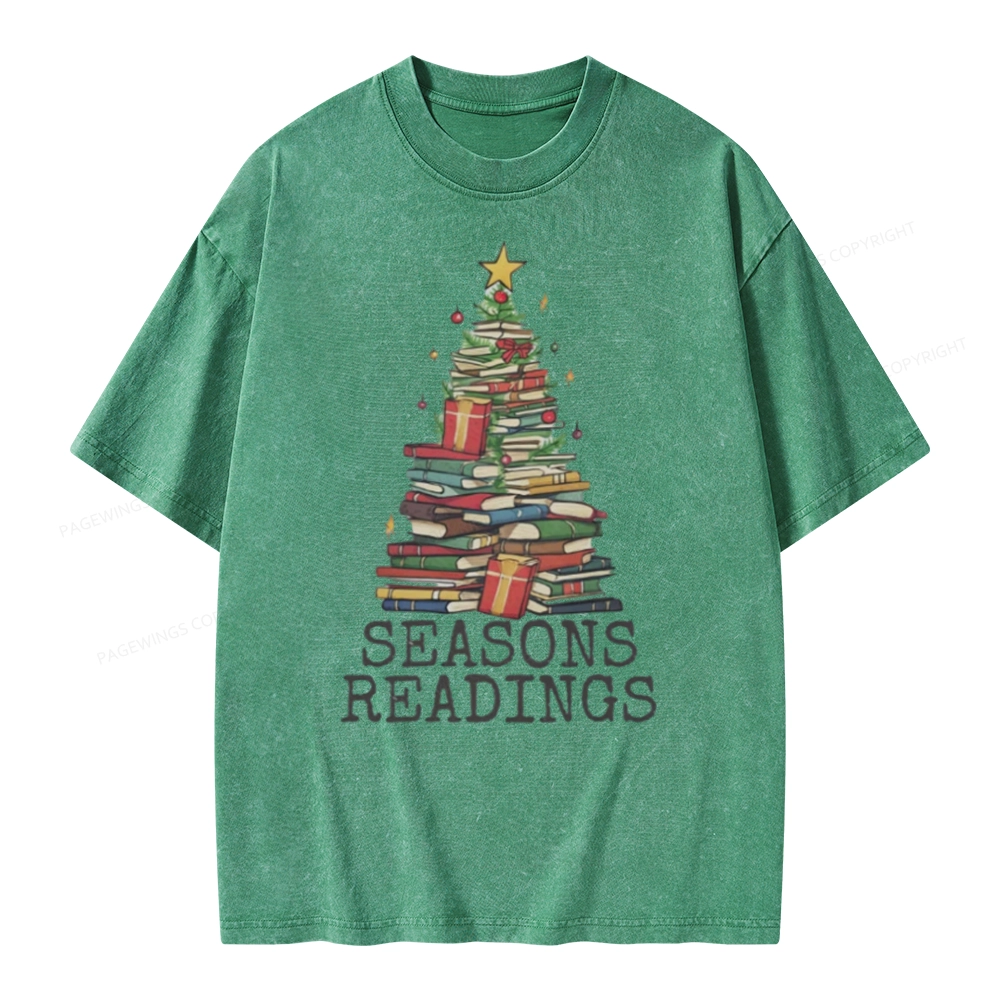 Pagewings Seasons Readings Unisex Washed T-shirt