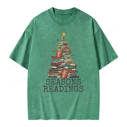 Pagewings Seasons Readings Unisex Washed T-shirt
