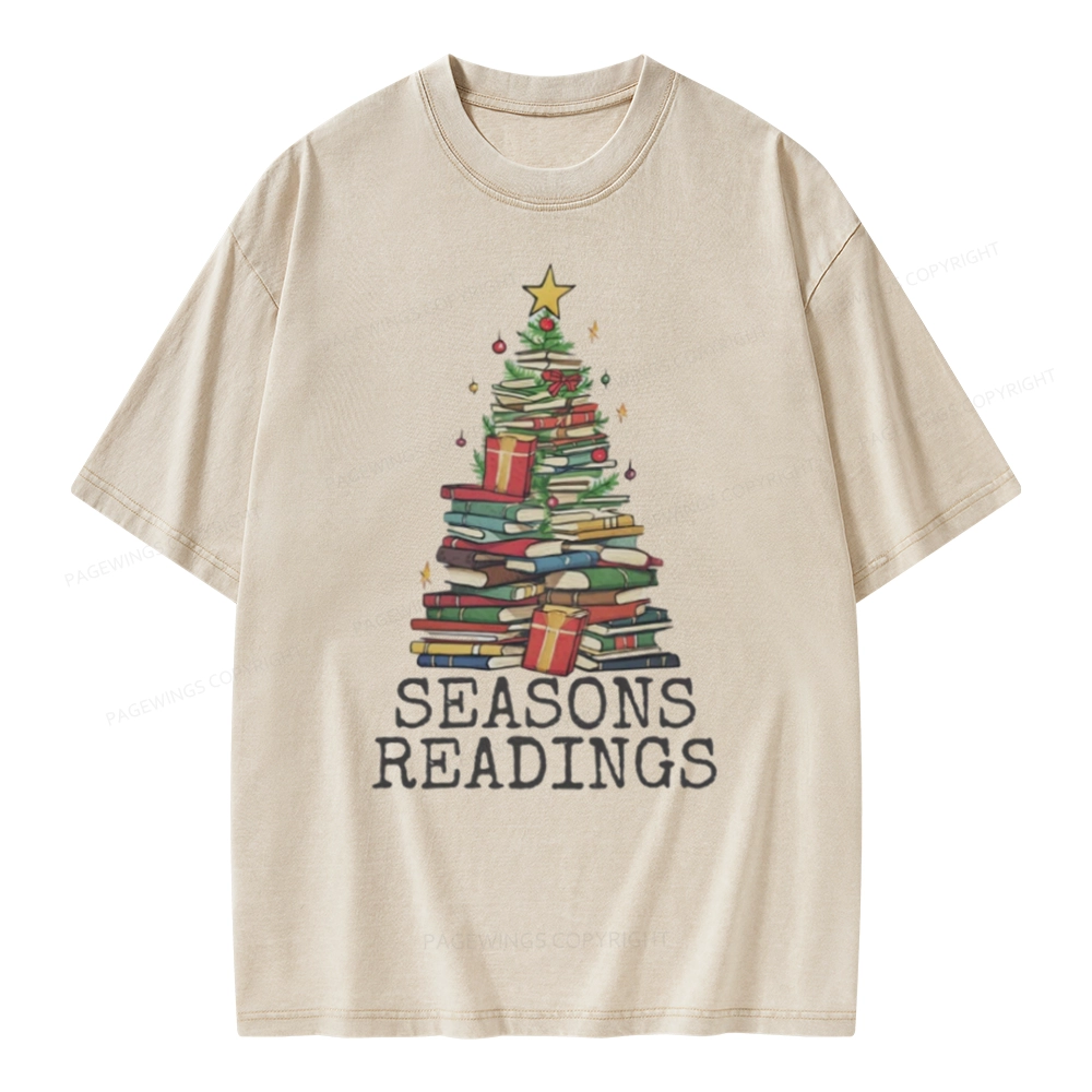 Pagewings Seasons Readings Unisex Washed T-shirt
