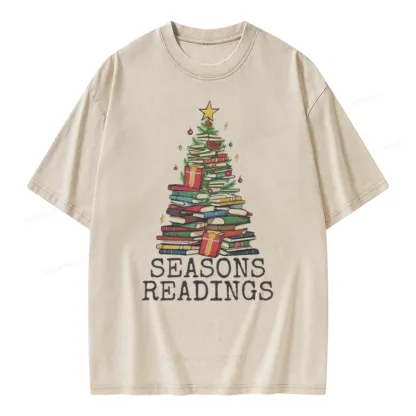 Pagewings Seasons Readings Unisex Washed T-shirt
