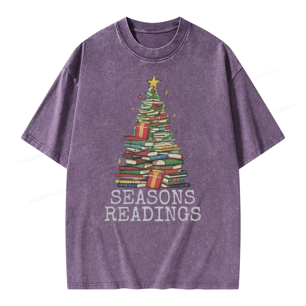 Pagewings Seasons Readings Unisex Washed T-shirt