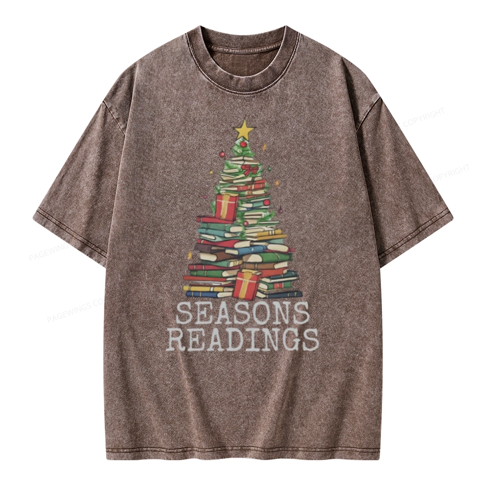 Pagewings Seasons Readings Unisex Washed T-shirt