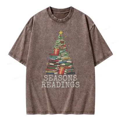 Pagewings Seasons Readings Unisex Washed T-shirt