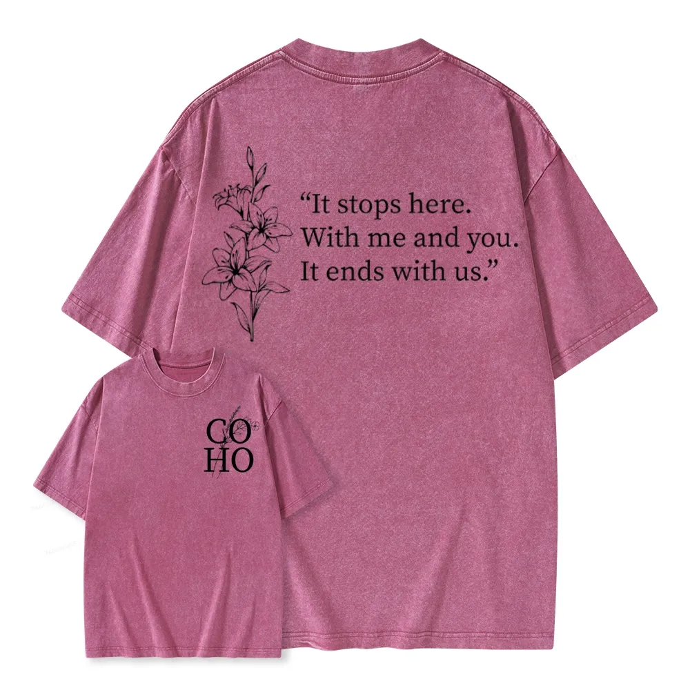 Pagewings It Ends With Us CoHo Unisex Washed T-shirt