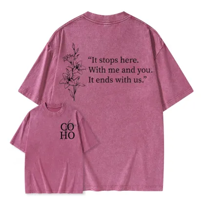 Pagewings It Ends With Us CoHo Unisex Washed T-shirt