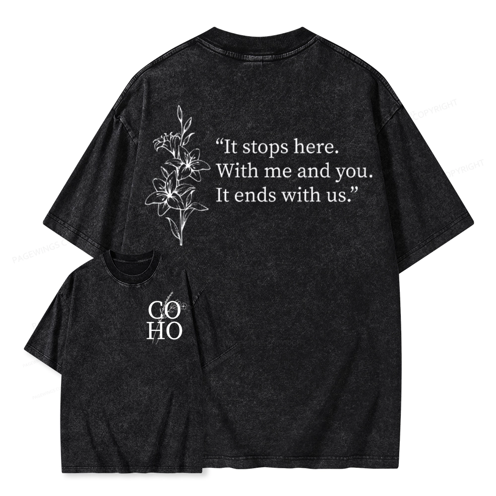 Pagewings It Ends With Us CoHo Unisex Washed T-shirt