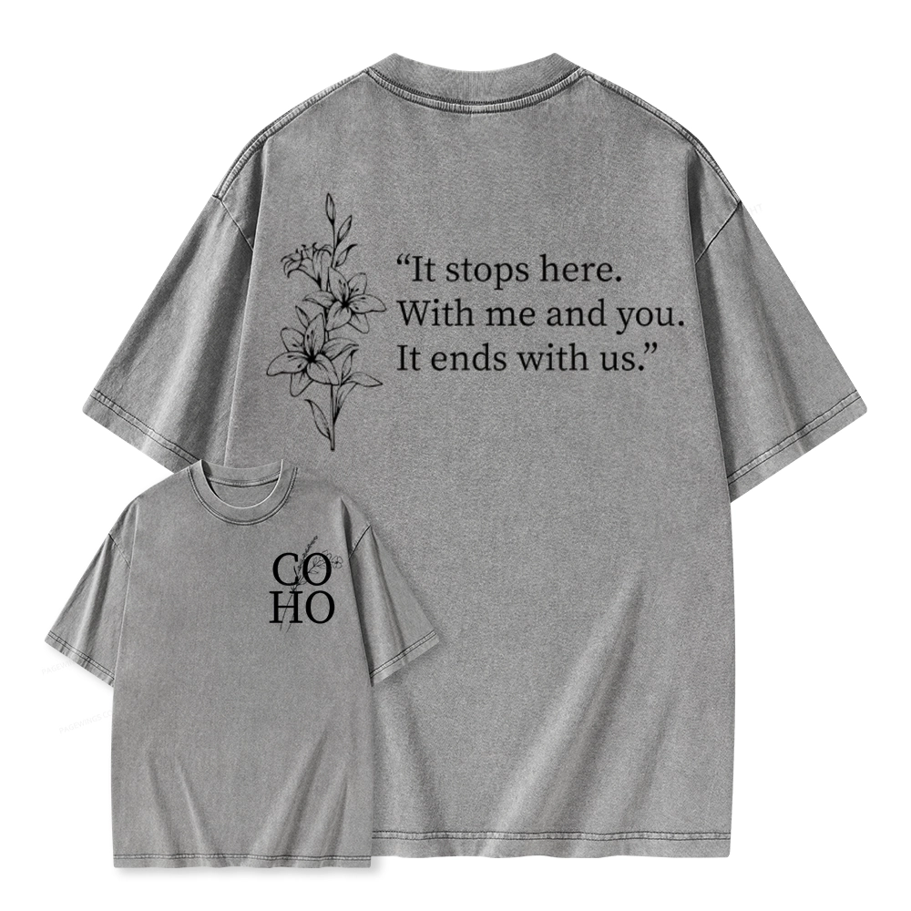 Pagewings It Ends With Us CoHo Unisex Washed T-shirt